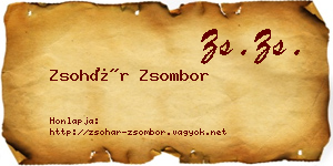 Zsohár Zsombor névjegykártya